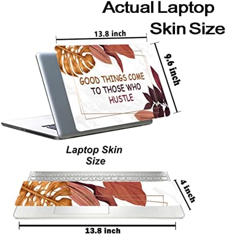 Inkykart Floral D18 Top+Wrist Pad Vinyl Laptop Skin/Sticker/Cover for 14 Inches Laptops Laminated-Removable-HD Quality Compatible for Hp-Dell-Sony-Lenovo-Asus etc.(13.8x9.6 Inches)