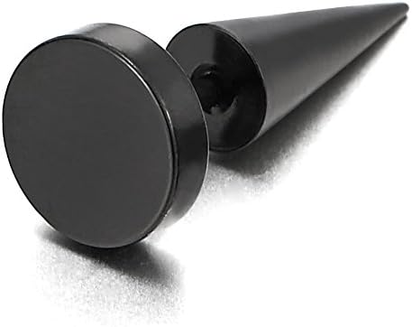 Pair Circle Stud Earrings in Stainless Steel for Men and Women, Spiked Screw Back - Image 2