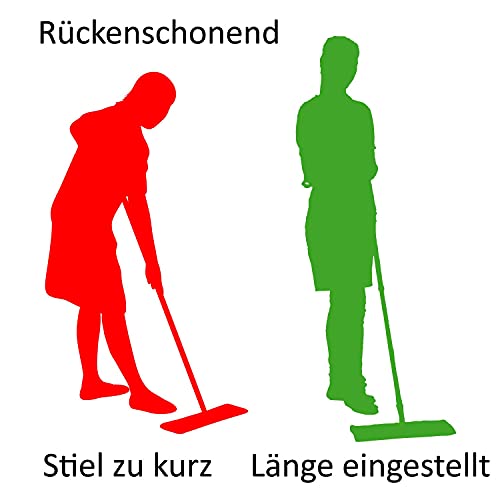 Sonty 1 Stück Wischmopp Set 40cm, Klapphalter Magnet, Mopstange Alu, Microfaser Mopp (1) – Bild 6
