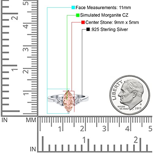 Blue Apple Co. Vintage Art Deco Marquise Wedding Engagement Bridal Ring Simulated Cubic Zirconia 925 Sterling Silver4