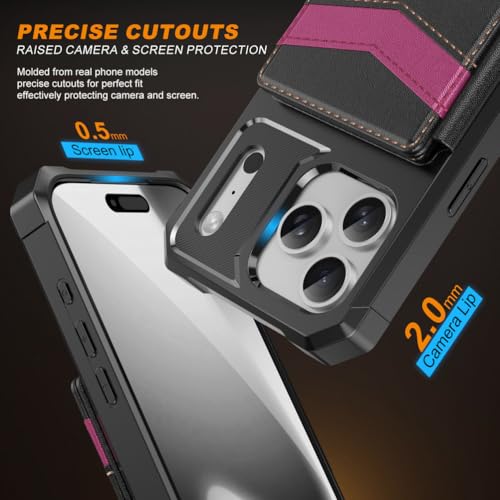 Étui iPhone 17 Pro Max portefeuille vert chic anti-choc de luxe - 2
