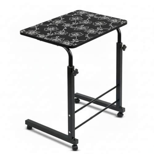 Image of TECHNOVIBES Foldable Study Table /Bed Table /Foldable and Portable Wooden /Writing Desk for Office /Home /School (Black Flower)