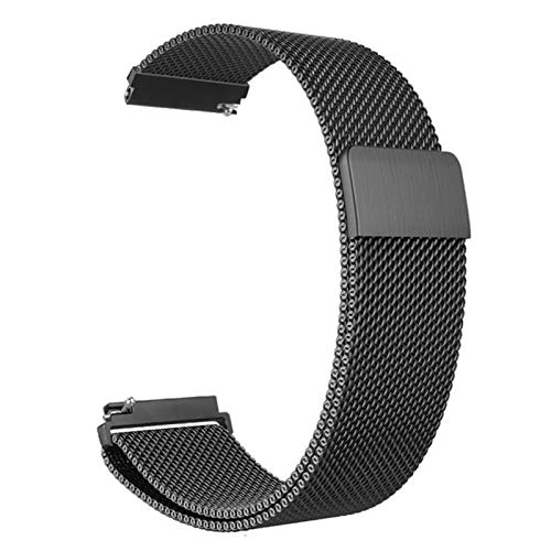 ZXF Uhrenarmband for Garmin Vivoactive 3 Band 20mm Quick Release Loop-Edelstahl-Uhrenarmband Vivomove HR/Forerunner 645 Musik-Bänder Armband (Color : Black, Size : 20mm) Cover