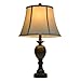 Decor Therapy Mae Resin and Marble Table Lamp in Bronze, Round Softback Taupe Beige Shade, 3-Way Light for Bedside, Desk, Nightstand (14