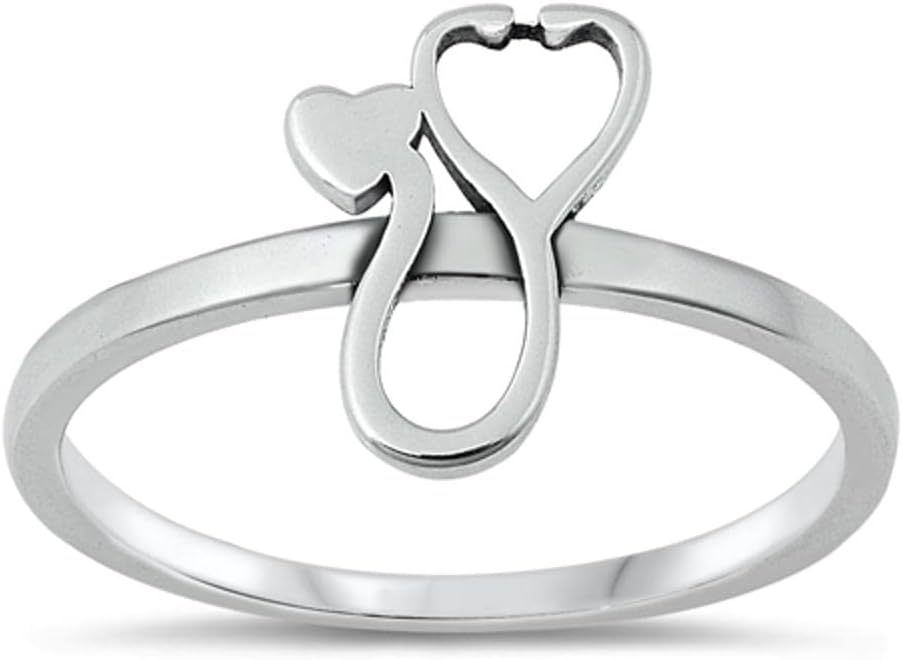 Classic Stethoscope Ring New .925 Sterling Silver Doctor Nurse Band Sizes 4-10