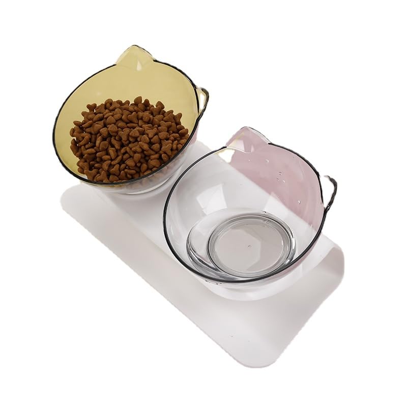 SWZEC wahre katzenliebe PurrBowl™ - erhöhter Anti-Erbrechen Fressnapf (2PCS,transparent)