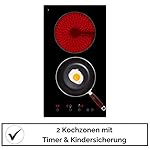 Glaskeramik-Doppelkochplatte Calor EBK2 | Autark | 2 Zonen | Glaskeramikkochfeld | 9 Leistungsstufen | Timer | Kindersicherung | Sensor Touch | Rahmenlos – Bild 4
