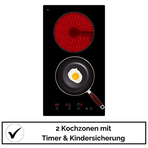 Glaskeramik-Doppelkochplatte Calor EBK2 | Autark | 2 Zonen | Glaskeramikkochfeld | 9 Leistungsstufen | Timer | Kindersicherung | Sensor Touch | Rahmenlos – Bild 5
