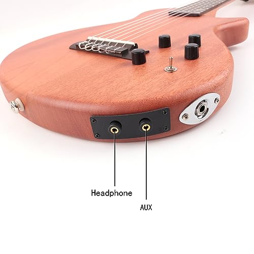Image of Fojill Electric Classical Guitar Classic Nylon String Travel Portable Silent Practice Guitars Mahogany Body Neck Rosewood Fretboard With Gig Bag