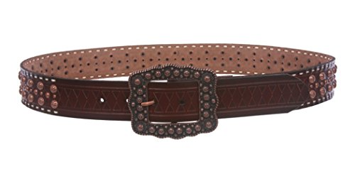 1 1/2" Womens Western Snap On Studded Leather Belt3