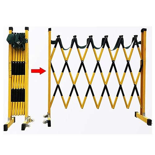 Puerta de Valla de tráfico Extensible - Barrera metálica retráctil de Seguridad para Zonas de Trabajo, entradas de vehículos, garajes y muelles de Carga - Fácil de Mover