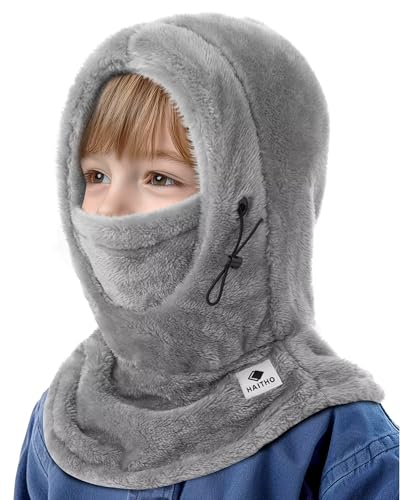 Image of Kids Ski Mask Balaclava for Boys Girls, 2 Size Fleece Winter Face Mask Hat for Kids Toddler, Warm Balaclava Hood Neck Scarf
