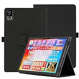 For Headwolf HPad6/HPad6 Pro ケース【LAZIRO】高級PUレザー ハンドストラップ付き 持ちやすい スタンド機能付き 二つ折り 横開き マグネット内蔵 角度調整 着脱簡単 脱落防止 衝撃吸収 全面保護型 対応 Headwolf HPad6/HPad6 Pro 保護カバー(ブラック)