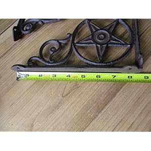 Vintage 12 cast iron star brackets garden braces shelf bracket rustic corbels primitive  urban country home decor