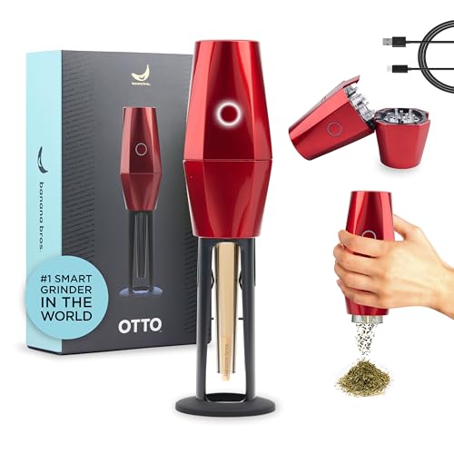 Banana Bros - OTTO Electric Smart Spice Grinder – AI-Powered Automatic Grinding Machine – Herbal Grind for the kitchen & Milling Spices – Metallic Red