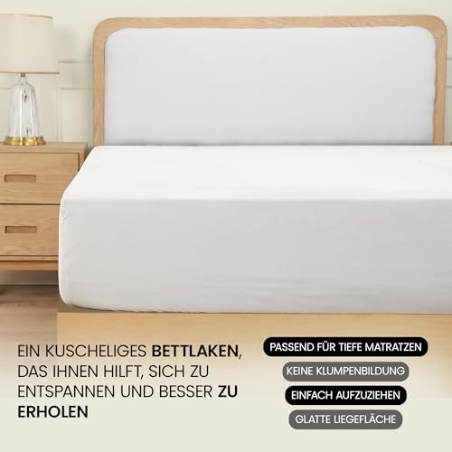 Utopia Bedding - Spannbettlaken 160x200cm - Weiß – Ansicht 6