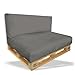 Produktbild Palettenkissen Sitzpolster 2er Set - 120x80x15cm + Rückenkissen 120x40x10cm Farbe Anthrazit - In & Outdoor - Palettenpolster - Paletten Rattanmöbel Polster