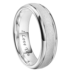 6mm White Tungsten I Love You