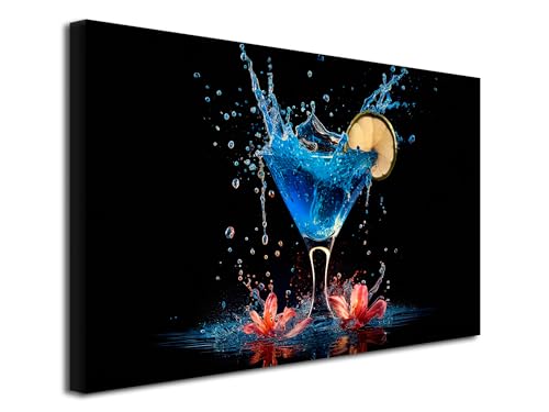 Tableau de cuisine 120x80 cm imprimé Blue Lagoon grand format pour salon et bar