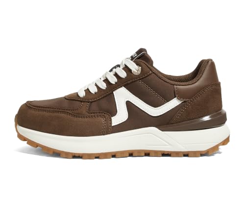 Image of LUCKY STEP Women's Retro Fashion Casual Sneakers Colorblock Platform Classic Trendy Trainning Anti-Slip Tennis Travel Walking Shoes