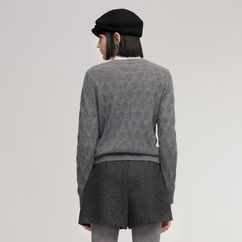 Image of GOELIA Pure Cashmere Wool Cardigans Womens Sweaters Trendy Long Sleeve Button Down Cozy Loose Fit Knit Going Out Tops