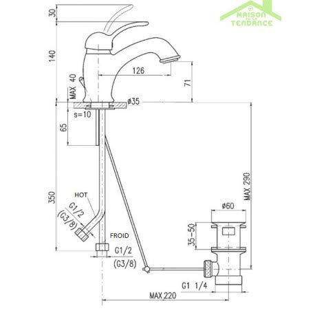 LABE - Grifo mezclador para lavabo (cromado, dorado o latón, con sifón)