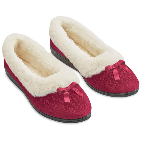 Collections Etc Velour and Plush Lining Finish Velvet House Slippers