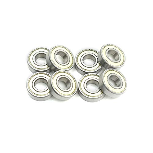 TOUHIA 8pcs 6001Z Deep Groove Ball Bearings 12mm x 28mm x 8mm Metal Shielded Ball Bearing Carbon Steel Pre-Lubricated