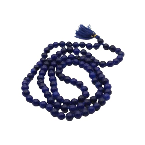 Dharmsaar Original Certified Blue Hakik Mala, Natural Sulemani
