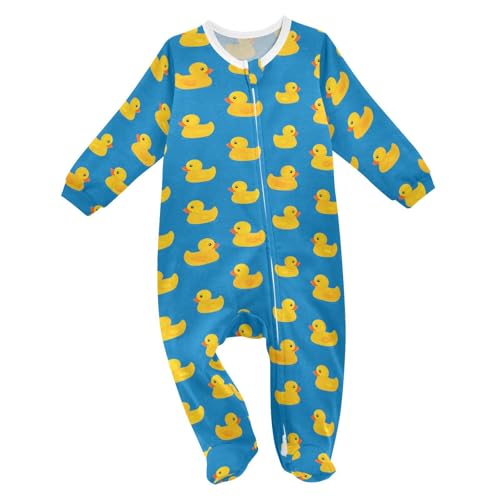 Image of SHJI Baby One-Piece Footies Long Sleeve Rompers Pajamas Zip Front Pjs for Boys Girls kids