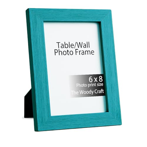 Image of Photo Frame 6x8 inch | Table Photo Frame For Desk Or Shelf Use | Wooden Frame That Enhances Home Interiors | Classy Blue Frames For Wall Decor | Best Birthday Photo Frames