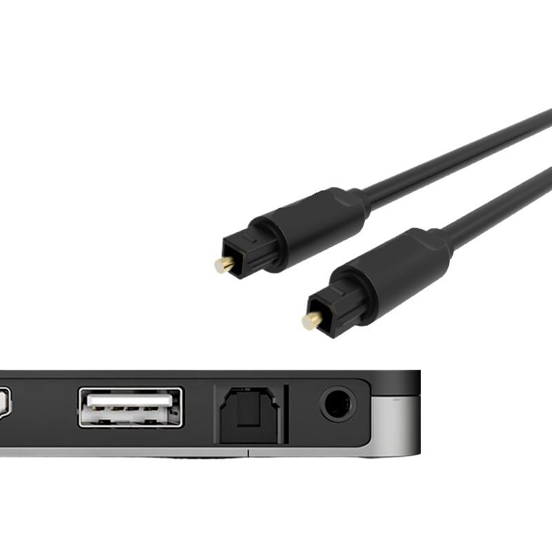 Digital Optical Audio Coaxial Cable 1m 2m 5m for Amplifiers Blu-ray P;S/4 Soundbar Fiber Cabl(PVC Cable Black,2m)