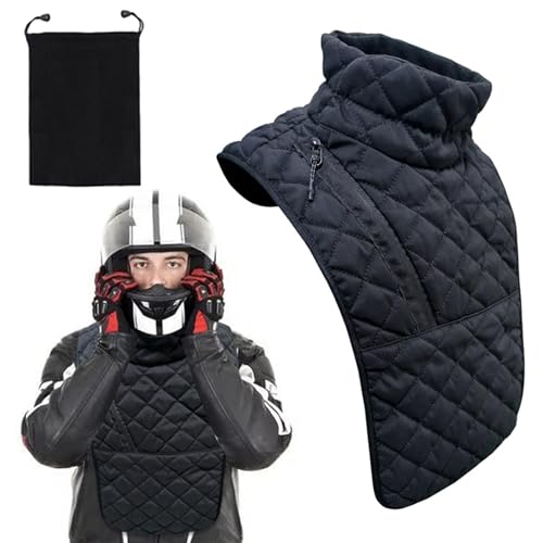 Calentador de cuello para motocicleta, protector térmico para el cuello calentado, cuello de pecho resistente al viento, calentador de cuello impermeable, polainas gruesas para actividades al aire