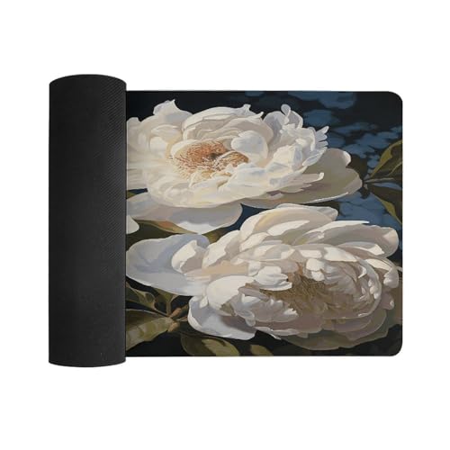 White Peony Desk Pad con base de goma 30x60cm miniatura 3
