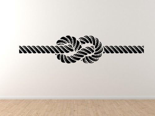Rope Knot #2 - Figure Eight Scout Military Boating - 45" Black Wall Vinyl Decal Decorative