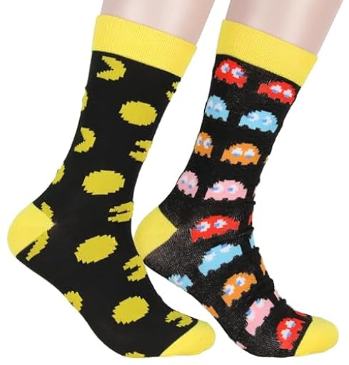 Bioworld Nintendo Pac-Man Maze Arcade Pack de 2 Calcetines Crew | Ya disponible en tu tienda friki favorita! En mundofriki.es!