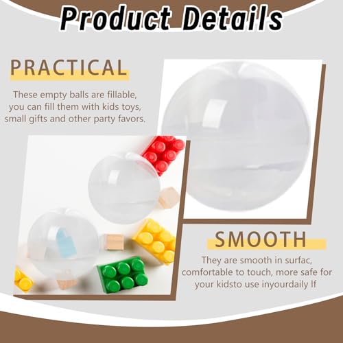 YceLon 100 Stück Plastikkugeln zum Befüllen von Weihnachtskugeln, transparente DIY-Deko-Kugeln, Bastelkugeln für Weihnachtsbaum, Party & Spiele, 2,8 cm
