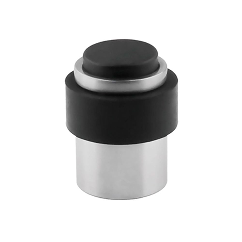 Door Stop Stainless Steel Diameter 24 mm C/Wide Black Rubber