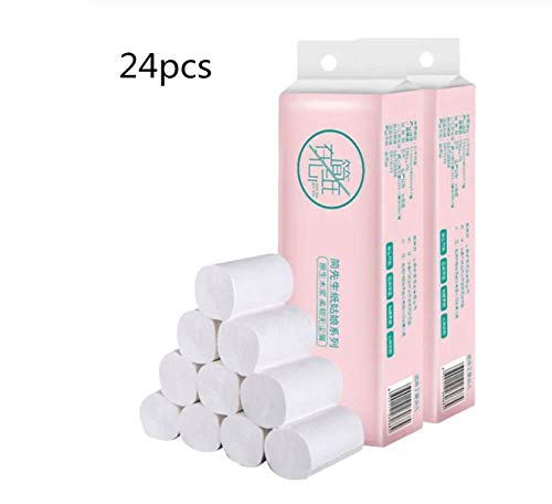 Rolls Toliet Paper Strong Soft 4-Ply Toilet Paper Bath Tissue Giant Roll Solid Without Reel Nakin Paper For Home Kitchen 24roll