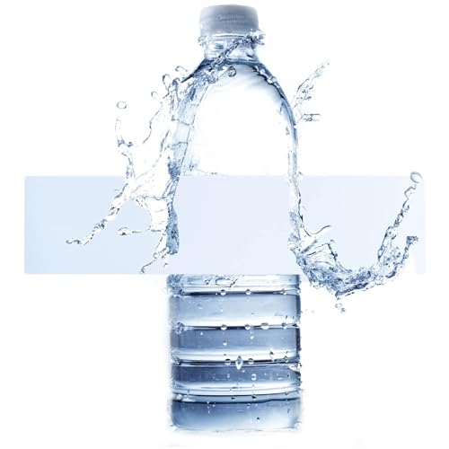 Bleidruck 8.2\"2\" White Glossy Vinyl Water Bottle Labels, 75 Total Adhesive Rectangle Labels for Inkjet or Laser Printer - Thumbnail 2