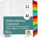 The Paper Shop Intercalaires Classeur A4+ Séparateurs Format Vertical |...