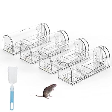 AMAZON - lllteri Humane Mouse Traps, Catch& Release, Reusable Rat Traps, Easy to Set and Safe for Family and Pets, No Kill for Small Rodent/Voles/Hamsters, Catcher That Works for Indoor/Outdoor, 4 Pack