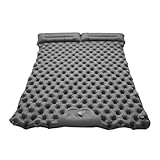 Outdoor Camping Double Inflatable Mattress Extra Wide Sleeping Pad Ultralight Folding Bed Mat Car Travel(Gray)