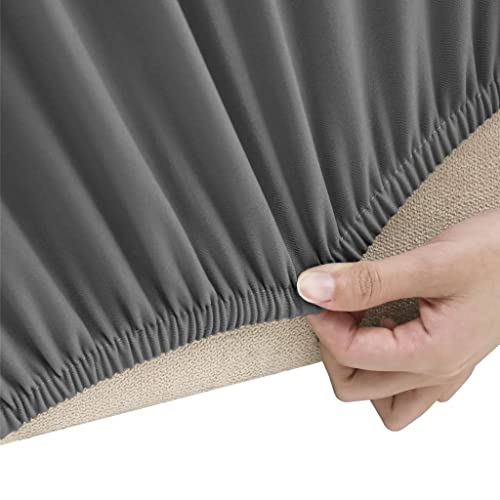 Housse de canapé 4 places anthracite extensible et couverture de protection - 4