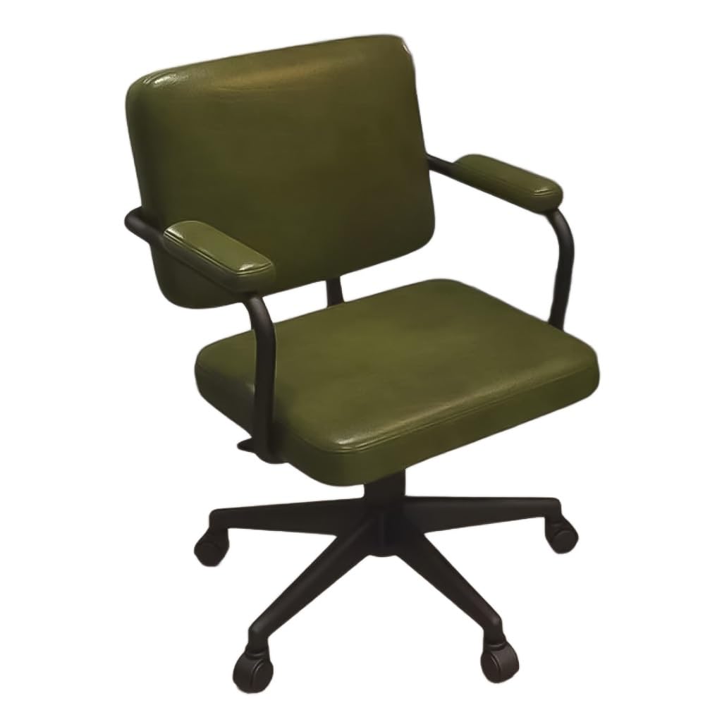Chaise de bureau pivotante fauteuil réglable similicuir roulette vert