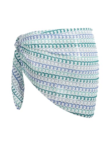 Image of ZAFUL Sarong Coverups for Women Beach Vacation Fishnet See Thru Tie Side Bathing Suit Cover Up Mini Skirt