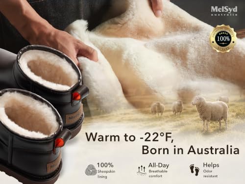 Image of 100% Sheepskin Mini Boots with Arch Support Options: Warm to -22F