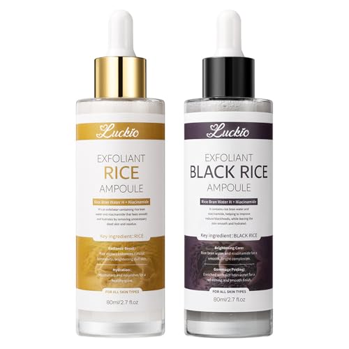 2-Pack Gentle Exfoliating Ampoule for Face & Body - Peel Shot Glow Rice Serum to Remove Dead Skin & Hydrate, Brightening Korean Skin Care, For All Skin Types, 80ml