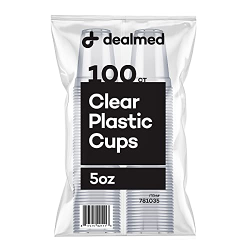 Dealmed Professional 5 oz. Disposable Plastic Cups - 100% Recyclable for Healthcare Dental Veterinary & Food Service Use (Pack of 100)