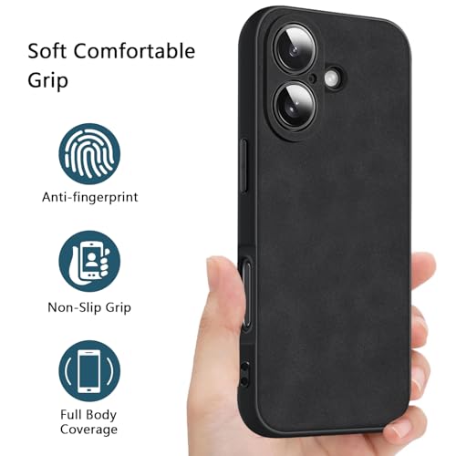 Coque iPhone 16 Plus étui en cuir TPU antidérapant, protection mince de luxe 2024 - 2